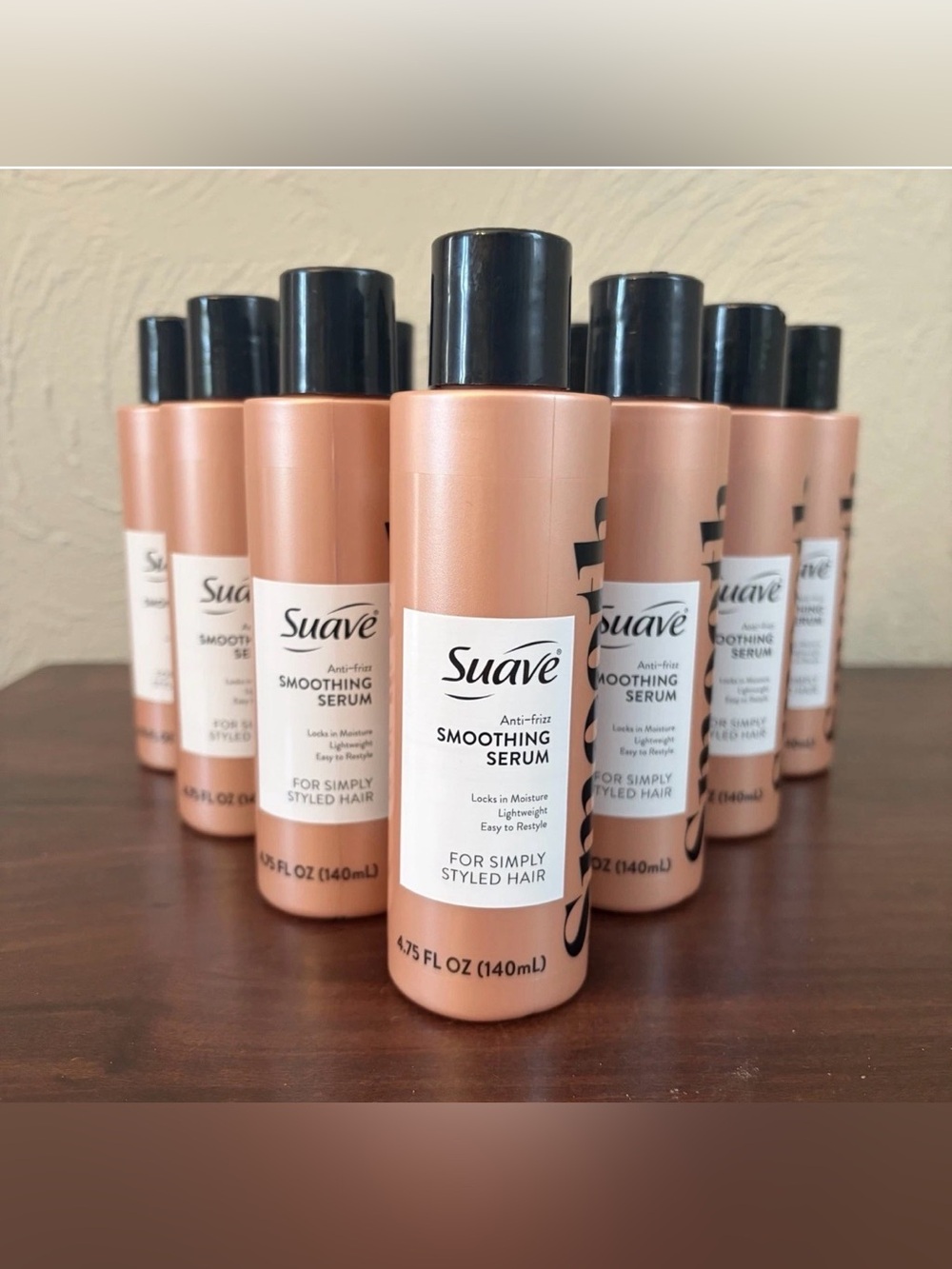 Suave Anti-Frizz SMOOTHING Serum 24 Hour Control 4.75 oz - Lot of 10 Bottles